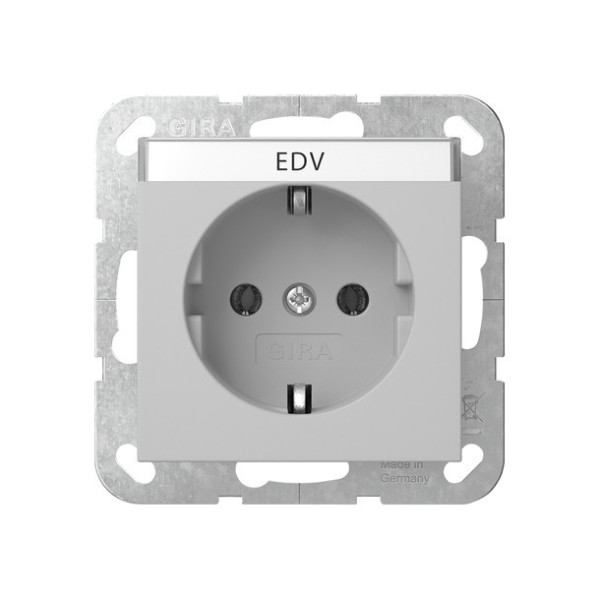 Gira 4457015 SCHUKO-Steckdose Beschriftungsfeld System 55 Grau m