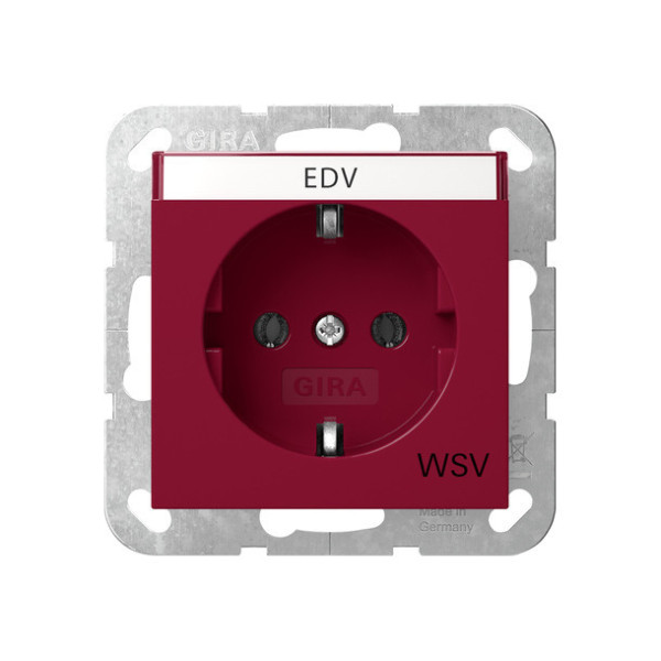 Gira 4457108 SCHUKO-Steckdose Beschriftungsfeld WSV System 55 Rot