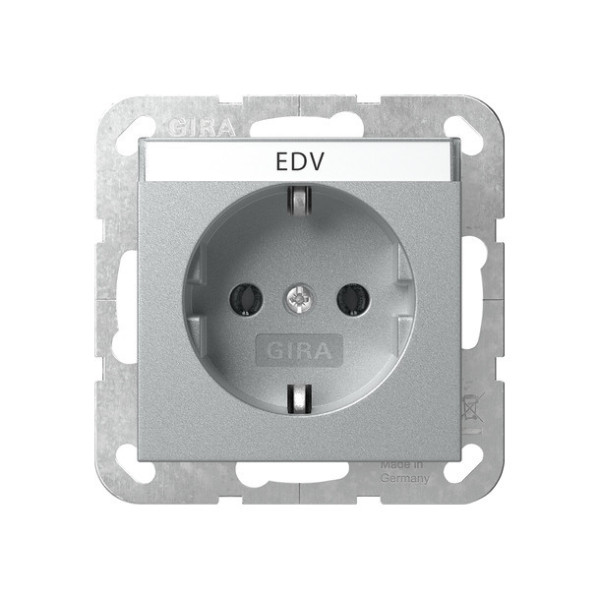 Gira 445726 SCHUKO-Steckdose Beschriftungsfeld System 55 F Alu