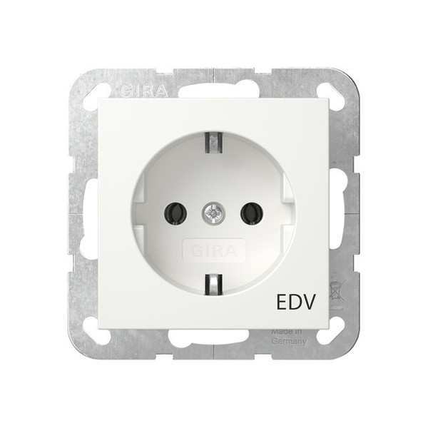 Gira 445803 SCHUKO-Steckdose Aufdruck EDV System 55 Reinweiß