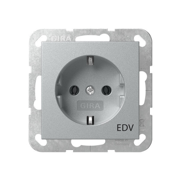 Gira 445826 SCHUKO-Steckdose Aufdruck EDV System 55 F Alu