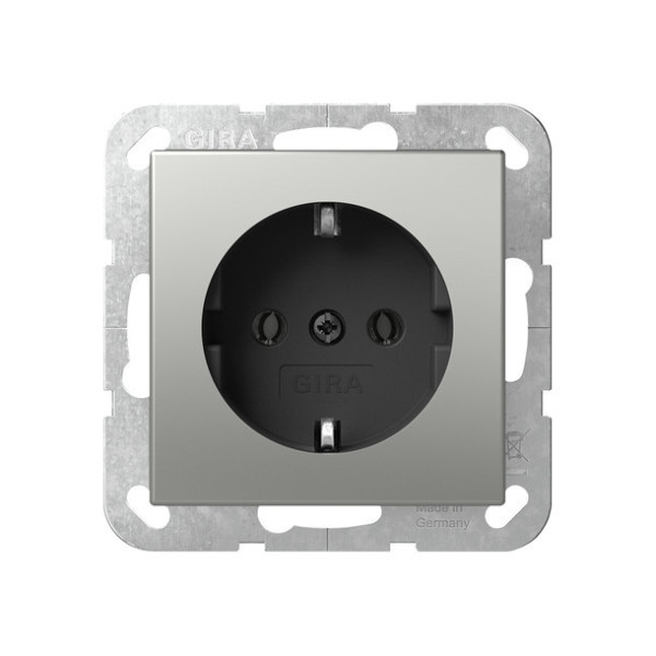 Gira 4466600 SCHUKO-Steckdose ohne Befestigungskrallen System 55 Edelstahl