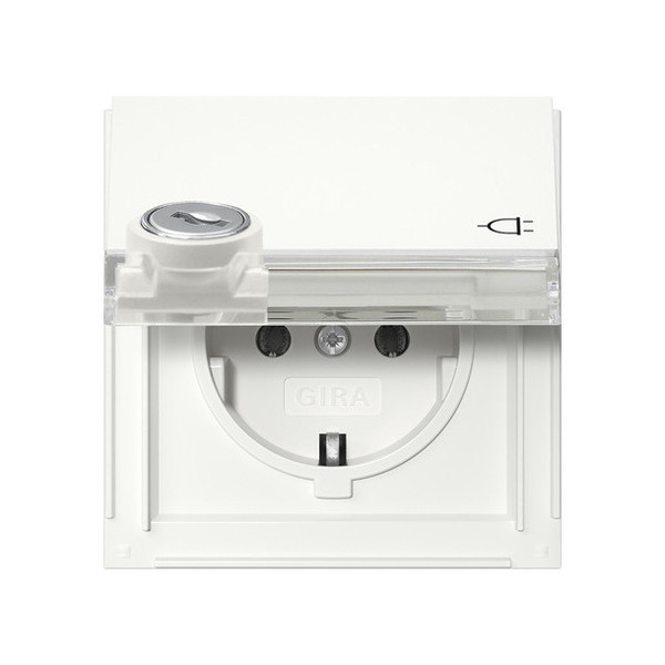 Gira 446766 SCHUKO-Steckdose KD Schloss sortiert + Beschriftungsfeld Gira TX_44 Reinweiß