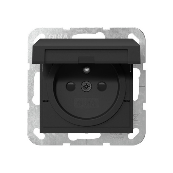 Gira 4488005 Steckdose Erdstift KD + SP System 55 Schwarz m