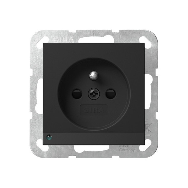 Gira 4489005 Steckdose Erdstift LED-Leuchte + SP System 55 Schwarz m