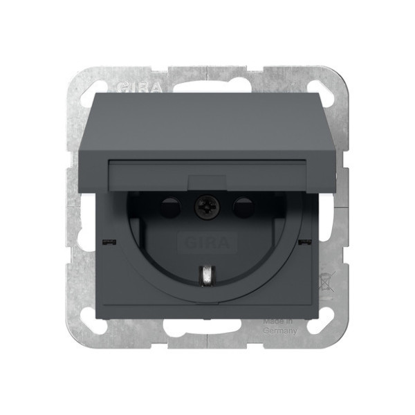 Gira 475428 SCHUKO-Steckdose KD + SP Schraubklemmen System 55 Anthrazit
