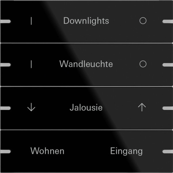 Gira 503405 Wippenset 4-fach individuell Tastsensensor 4.95 G Schwarz