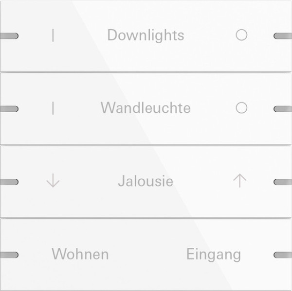 Gira 5034903 Wippenset 4-fach individuell Tastsensensor 4.95 Alum.Reinweiß(lack.)
