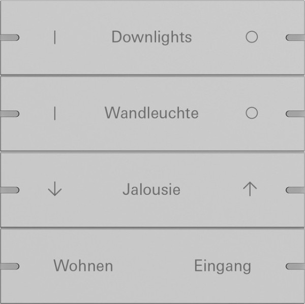 Gira 5034915 Wippenset 4-fach individuell Tastsensensor 4.95 Alum.Grau m(lack.)