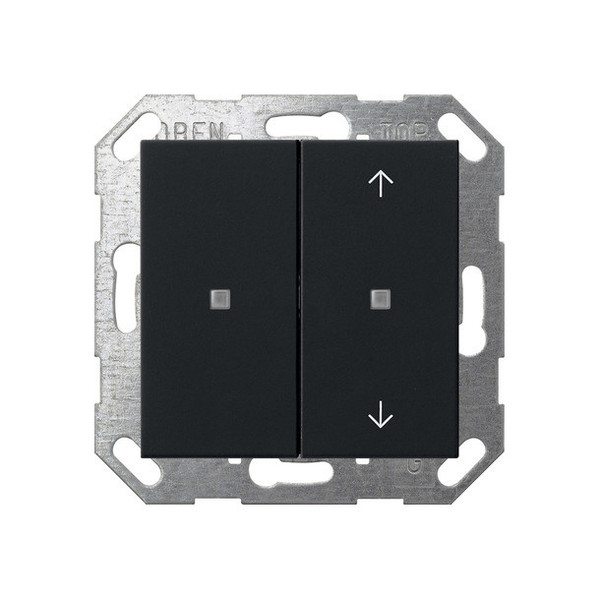 Gira 5175005 Taster Wippe 2-fach unbedruckt/Pfeile OneKNX System 55 Schwarz m