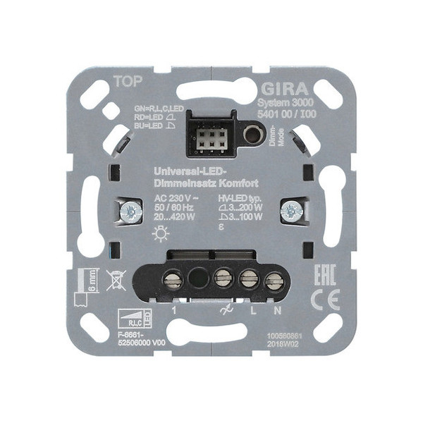 Gira 540100 S3000 Uni-LED-DimmEinsatz Komfort Einsatz