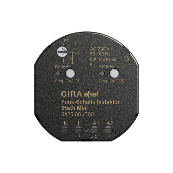 Gira 542500 Funk Schalt-/Tastaktor 2-fach Mini Gira eNet