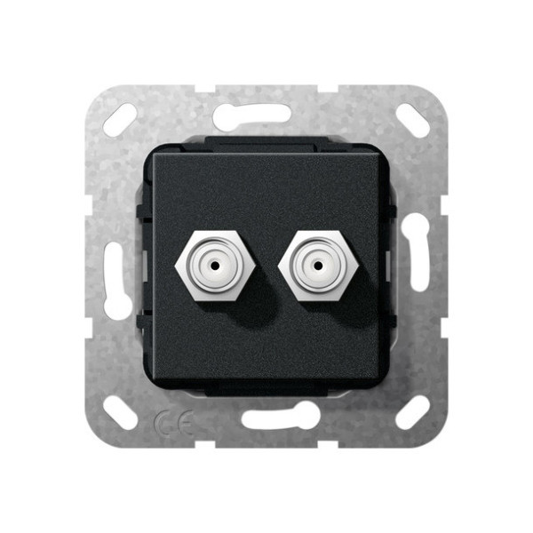 Gira 565110 SAT-F-Buchse 2-fach Kpl. Einsatz Schwarz m