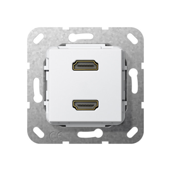 Gira 567203 HDMI 2-fach K-poligeitsche Einsatz Reinweiß