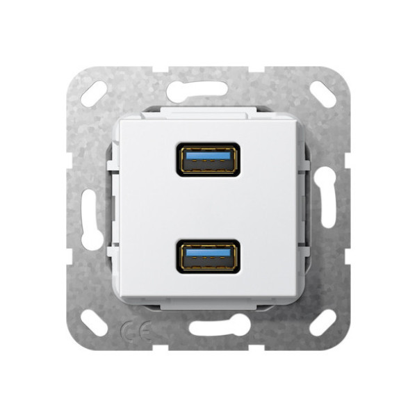 Gira 568503 USB 3.0 A 2-fach K-poligeitsche Einsatz Reinweiß