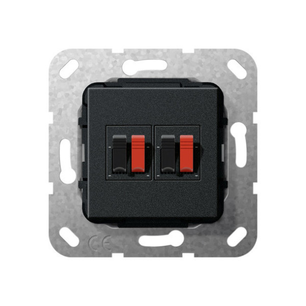 Gira 569310 Lautsprecheranschluss 2-fach Einsatz Schwarz m