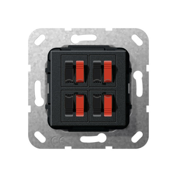 Gira 569410 Lautsprecheranschluss 4-fach Einsatz Schwarz m