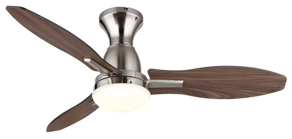 Globo Gale LED Deckenventilator 22W CCT Nickel Matt, Metall Fernbedienung Memoryfunktion 32,5cm 03671N