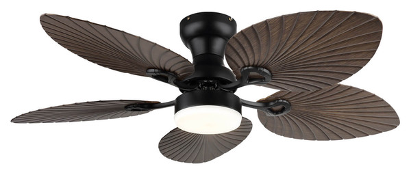 Globo Elise LED Deckenventilator 22W CCT Schwarz Matt, Metall Fernbedienung Memoryfunktion 28,5cm 03672B