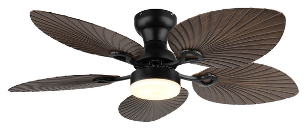 Globo Elise LED Deckenventilator 22W CCT Schwarz Matt, Metall Fernbedienung Memoryfunktion 28,5cm 03672B