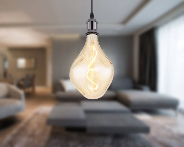 Globo Lampe E27 Leuchtmittel E27 4W Warmweiß Amber, Glas Ø16,5cm 11536A