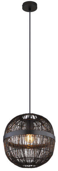 Globo Hermi Ii E27 Hängeleuchte 60W Schwarz Matt, Metall Ø30cm 14994H1