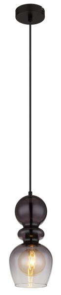 Globo Clarity E27 Hängeleuchte 25W Schwarz Matt, Metall Ø15cm 15174H