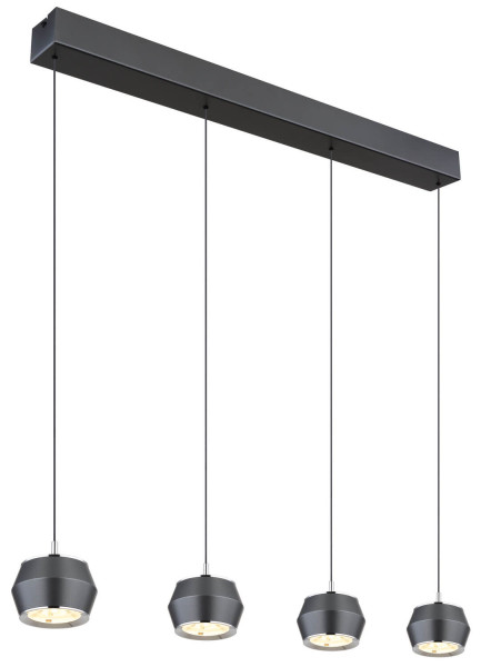 Globo Marthy LED Hängeleuchte 24W Warmweiß Grau Matt, Metall Ø10cm 15209-4