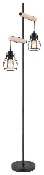 Globo Mina E27 Stehleuchte 2-fach Schwarz Matt, Metall Ø12,5cm 153260S