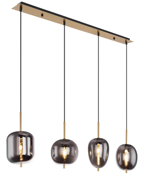Globo Blacky I E14 Hängeleuchte 4-fach 40W Messingfarben, Metall 120cm 15345-4MM