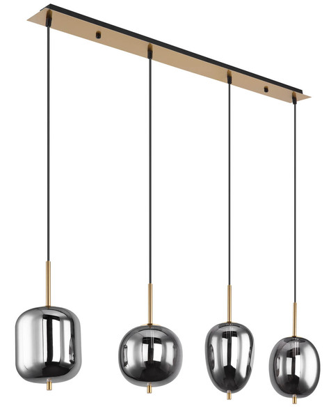 Globo Blacky I E14 Hängeleuchte 4-fach 40W Messingfarben, Metall 120cm 15345-4MM