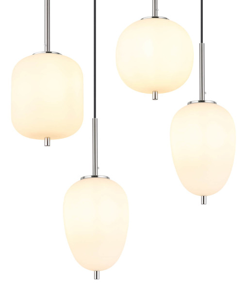 Globo Blacky I E14 Hängeleuchte 6-fach 40W Nickel Matt, Metall 120cm 15345-6NO