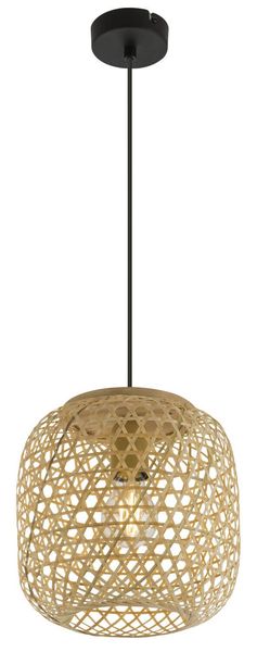 Globo Mirena E27 Hängeleuchte Naturfarben, Bambus Ø23cm 15367H