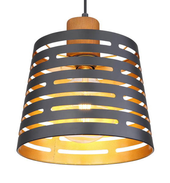 Globo Ablona E27 Hängeleuchte 60W Schwarz Matt, Metall Ø25cm 15451H