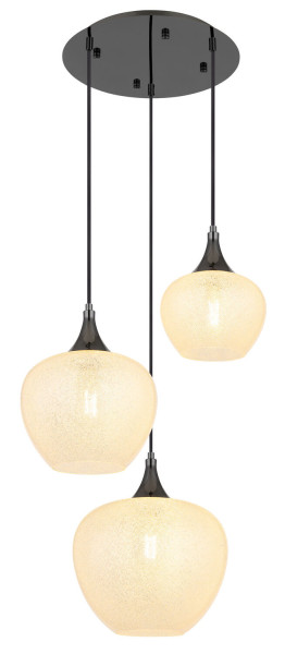 Globo Maxy E27 Hängeleuchte 3-fach 40W Schwarz-Chrom, Metall 120cm 15548-3HK