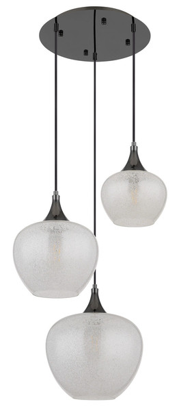 Globo Maxy E27 Hängeleuchte 3-fach 40W Schwarz-Chrom, Metall 120cm 15548-3HK
