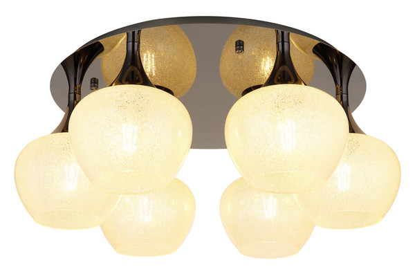 Globo Maxy E27 Deckenleuchte 6-fach 40W Schwarz-Chrom, Metall Ø18cm 15548-6DK