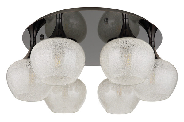 Globo Maxy E27 Deckenleuchte 6-fach 40W Schwarz-Chrom, Metall Ø18cm 15548-6DK