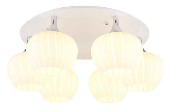Globo Maxy E27 Deckenleuchte 6-fach 40W Weiß Matt, Metall Ø18cm 15548-6DW
