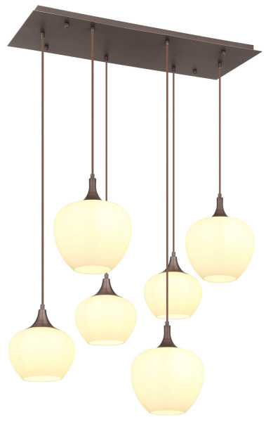 Globo Maxy E27 Hängeleuchte 6-fach 40W Kaffeefarben, Metall 120cm 15548-6HC