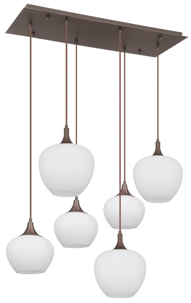Globo Maxy E27 Hängeleuchte 6-fach 40W Kaffeefarben, Metall 120cm 15548-6HC