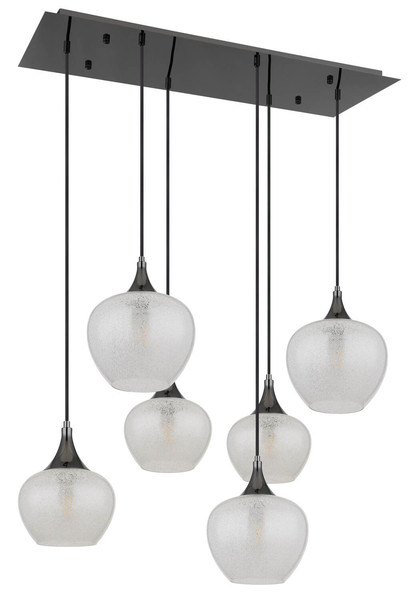 Globo Maxy E27 Hängeleuchte 6-fach 40W Schwarz-Chrom, Metall 120cm 15548-6HK