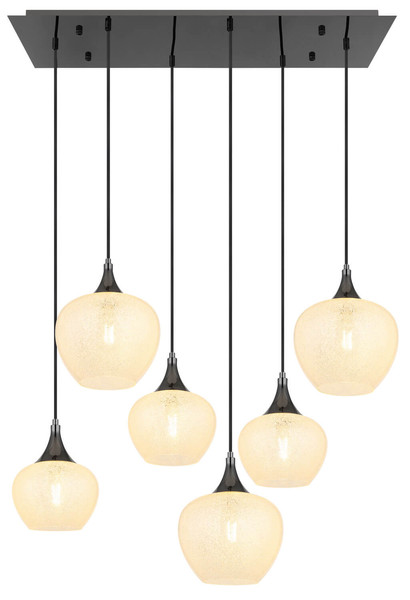 Globo Maxy E27 Hängeleuchte 6-fach 40W Schwarz-Chrom, Metall 120cm 15548-6HK