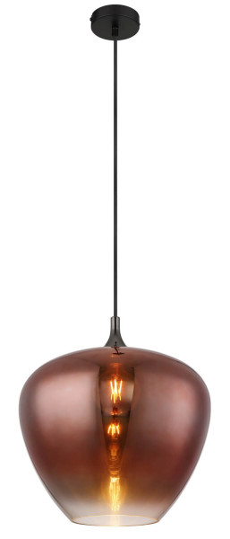Globo Maxy E27 Hängeleuchte 60W Schwarz Matt, Metall Ø40cm 15548H2G