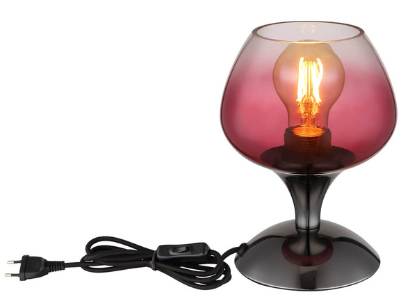 Globo Maxy E27 Tischleuchte 40W Schwarz-Chrom, Metall Ø15cm 15548T6