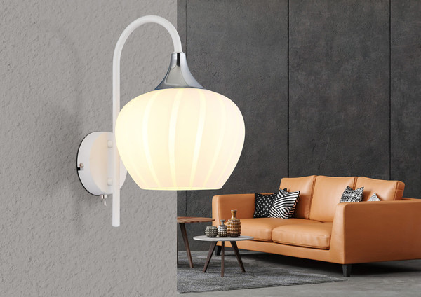 Globo Maxy E27 Wandleuchte 40W Weiß Matt, Metall Ø18cm 15548WW
