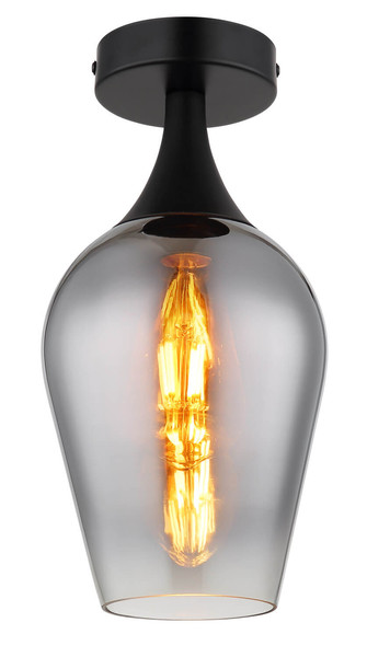 Globo Lavus E27 Deckenleuchte 40W Schwarz Matt, Metall Ø15cm 15552D3