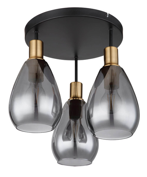Globo Fanni E27 Deckenleuchte 3-fach 40W Schwarz Matt, Metall Ø15cm 15563-3D
