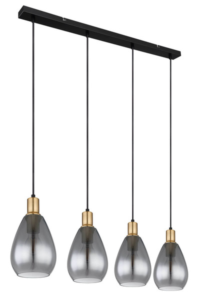Globo Fanni E27 Hängeleuchte 4-fach 40W Schwarz Matt, Metall Ø15cm 15563-4H