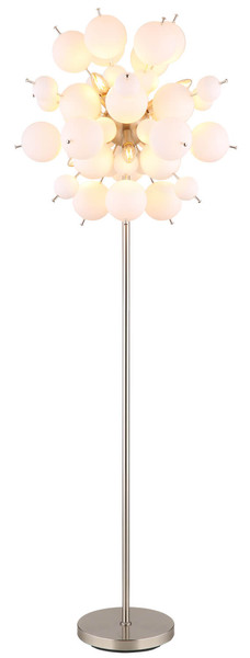 Globo Udo E14 Stehleuchte 6-fach 25W Nickel Matt, Metall 155cm 15633SO